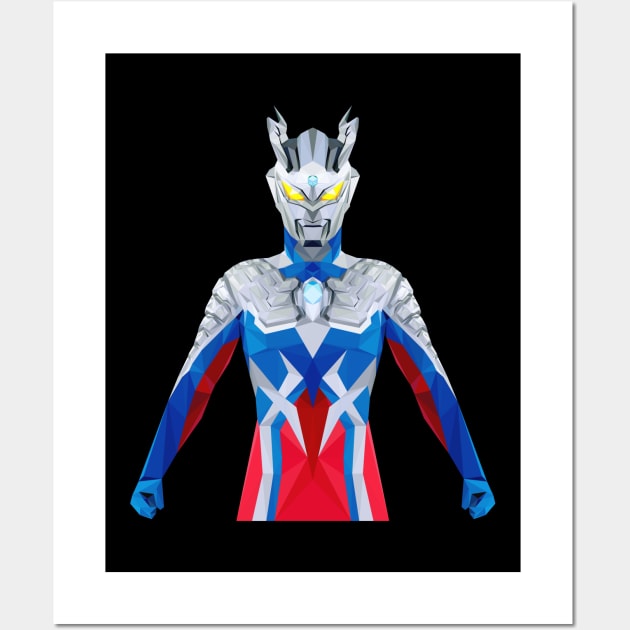 Ultraman Zero (Low Poly Style) Wall Art by The Toku Verse